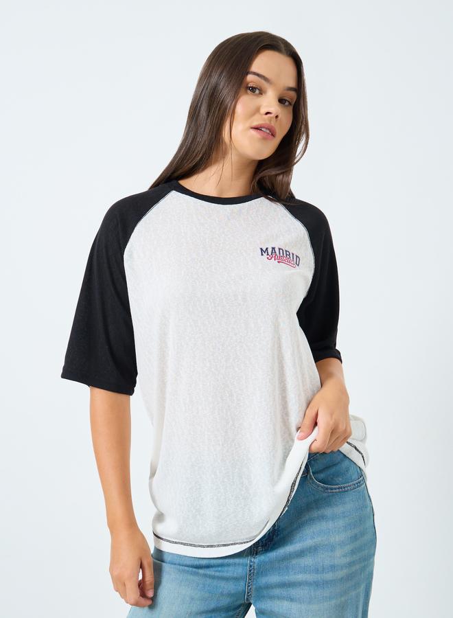 Styli White Oversized Raglan Sleeve T-Shirt - Image 1